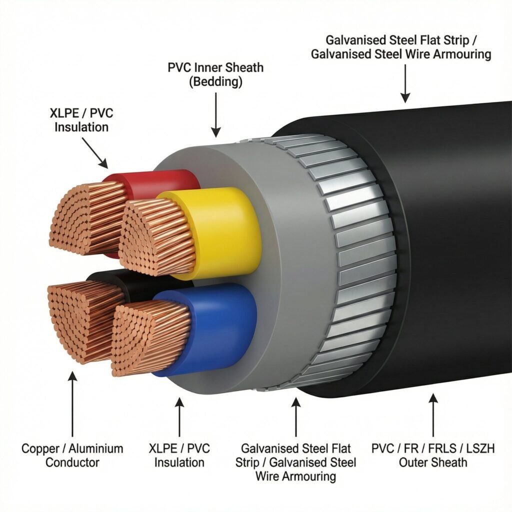 LV cross sectional breakdown with label